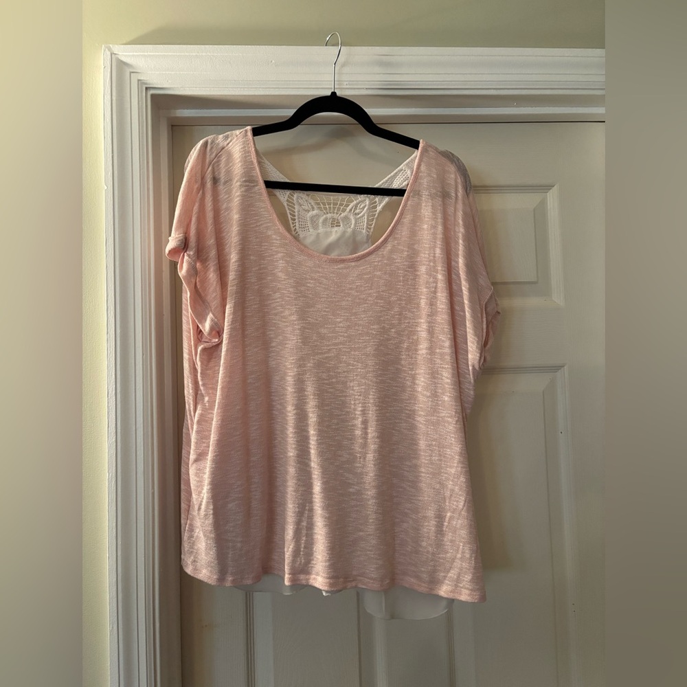 Pink and white shirt